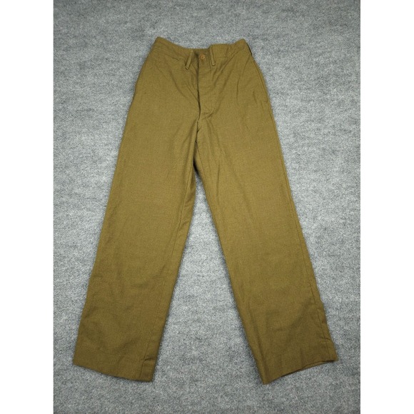 Vintage Military Wool Pants Mens 30 X 31 (FITS 27 x 29) Brown World War 2??
